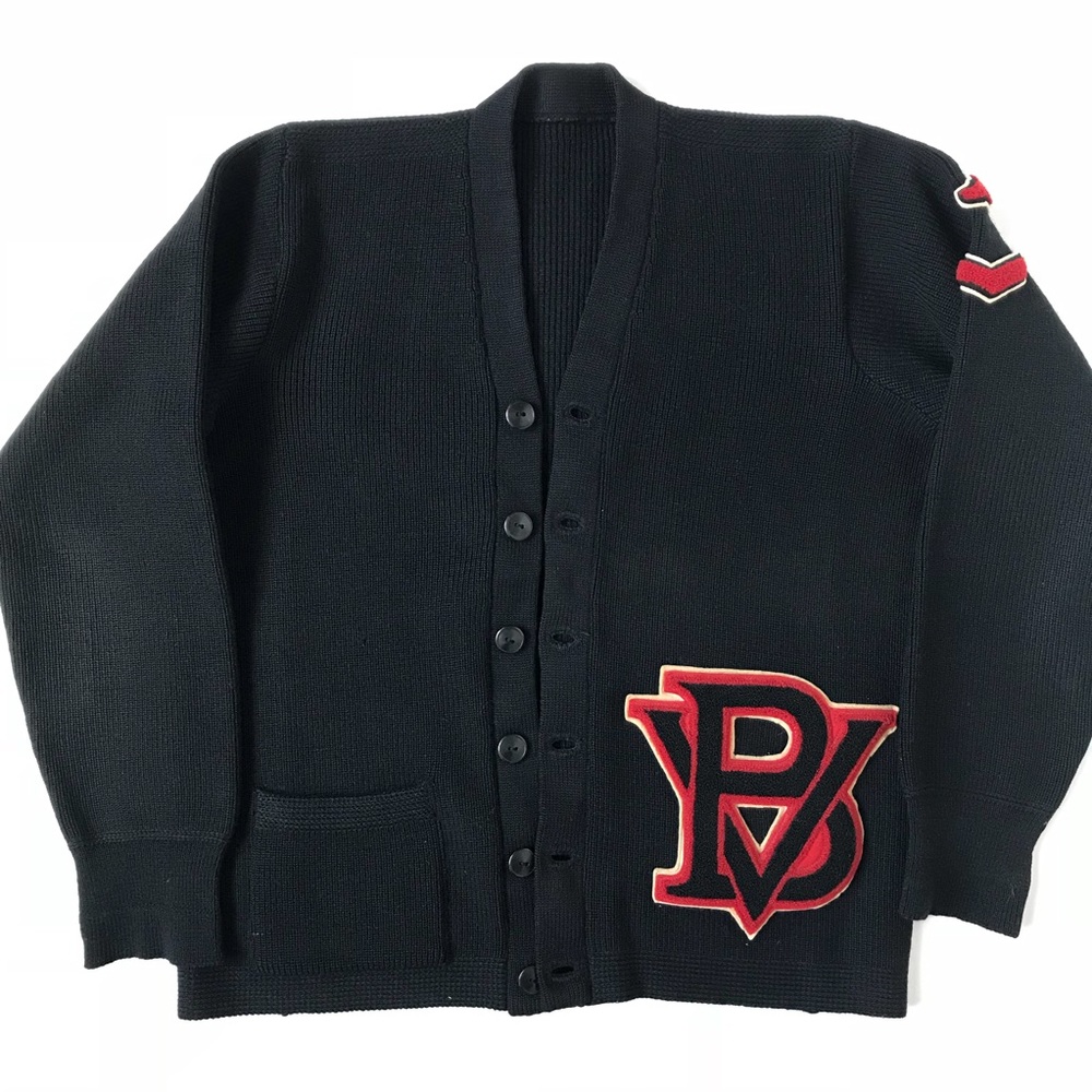 Vintage Letterman Varsity Wool Sweater Cardigan M